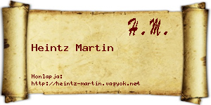 Heintz Martin névjegykártya